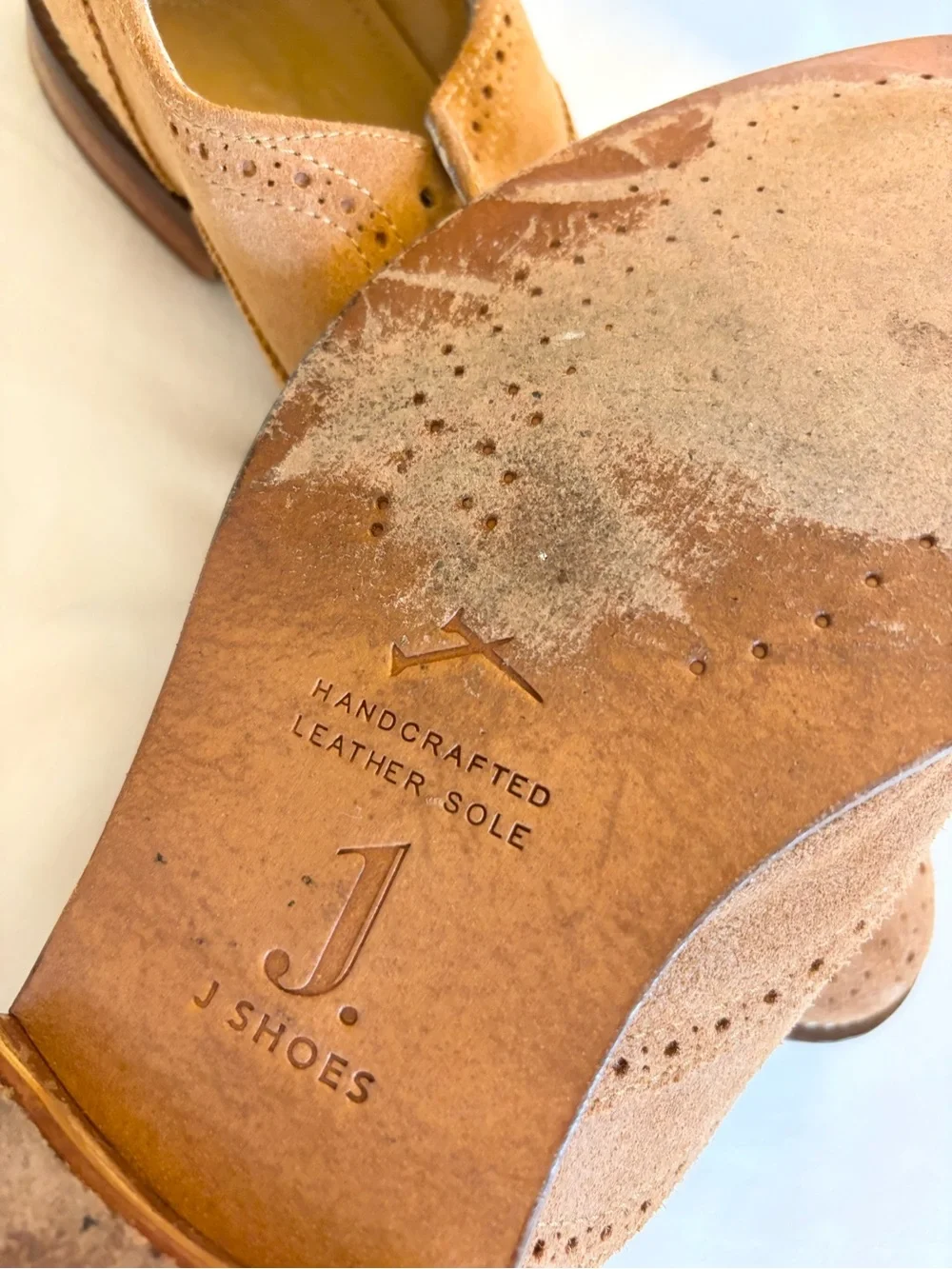 Tan Suede Brogue Oxfords — Classic Wingtip Derby Style